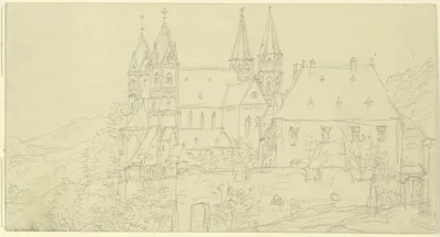 Burgruine In Gewitterlandschaft