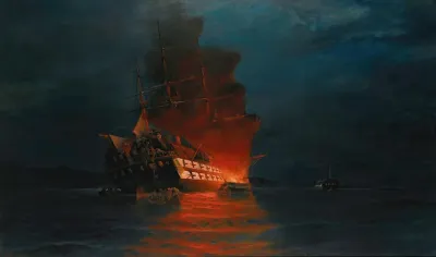 Burning Of A Turkish Flagship