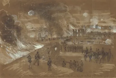 Burning Of Mr Mumas Houses And Barns At The Fight Of The 17th Of Sept