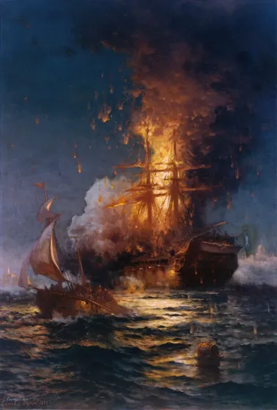 Burning Of The Frigate Philadelphia In The Harbor Of Tripoli