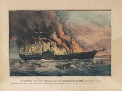 Burning Of The Steamship Golden Gate July 27 1862