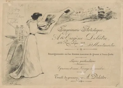 Business Card Of Printers Auguste And Eugene Delatre In Paris