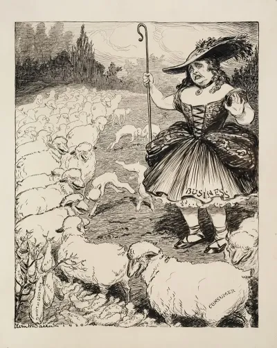Business Depicted As A Worried Shepherdess