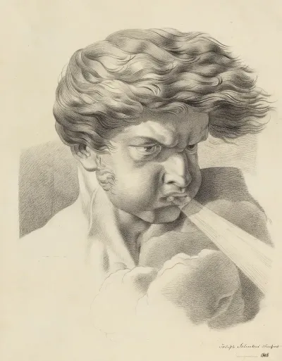 Bust Of A Blowing Man Aeolus