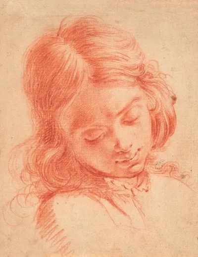 Bust Of A Boy Looking Down