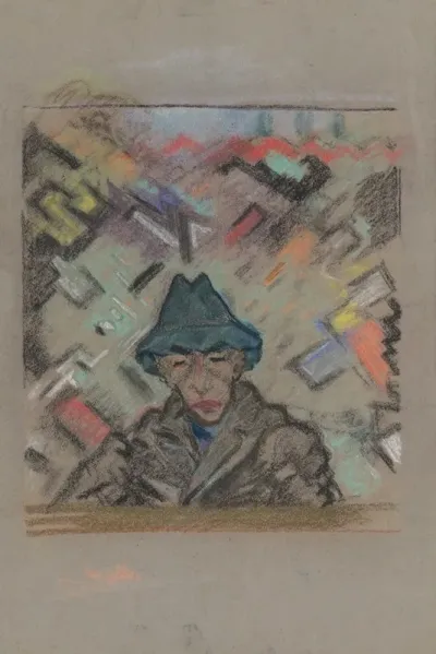 Bust Of A Man In A Hat With Decorative Background 2