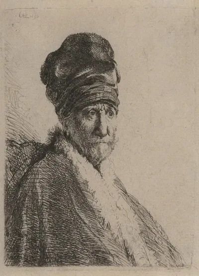 Bust Of A Man Wearing A High Cap The Artists Father