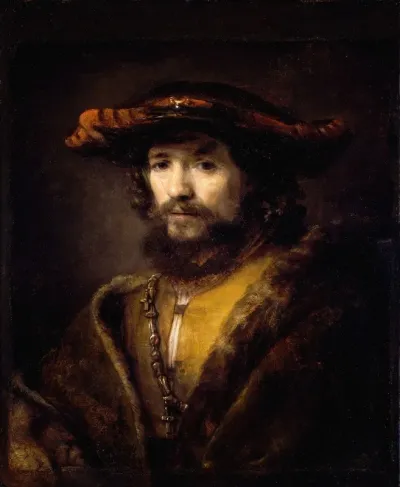 Bust Of A Man Wearing A Large Brimmed Hat