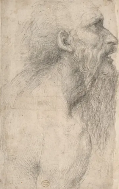 Bust Of A Man With Long Beard