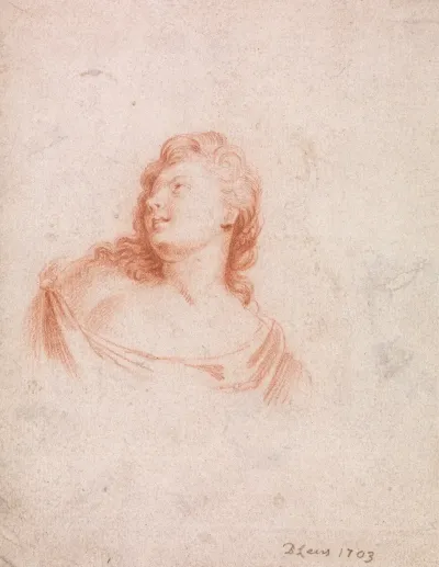 Bust Of A Woman Looking Upwards To Left