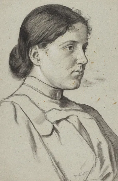 Bust Of A Young Woman In Three Quarter View