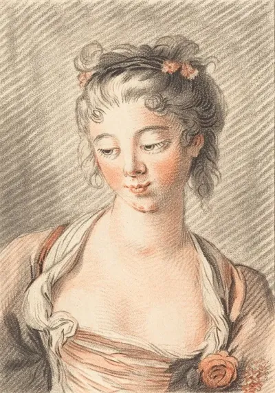 Bust Of A Young Woman Looking Down