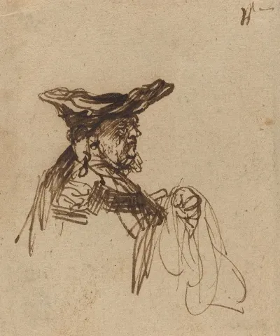 Bust Of An Elderly Man In A Flat Cap