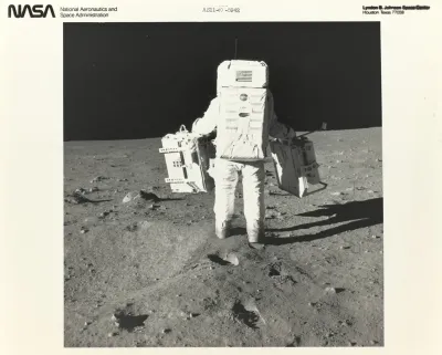 Buzz Aldrin On The Moon With Components Of The Early Apollo Scientific Experiments Package