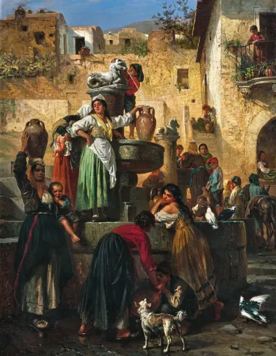 By The Fountain In Taormina