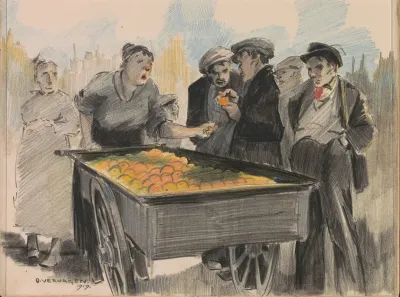 Bystanders At An Orange Seller