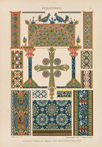Byzantinisch Glasstift Mosaik Email Und Manuskriptmalerei