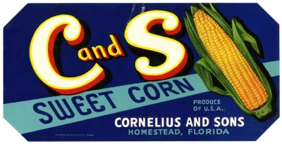 C And S Sweet Corn Label
