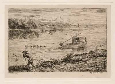 Cabin Boy Hauling The Tow Rope Or Hauling By Rope