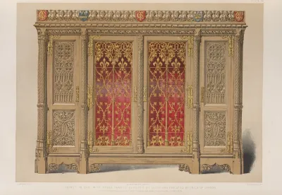 Cabinet In Oak With Brass Panels