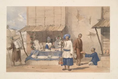 Cabul A Fulloodeh Stall With Huzzarehs Carrying Snow C To Market