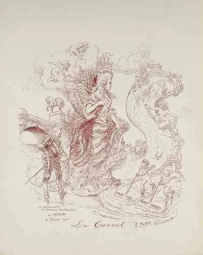 Cafe Cardinal 139me Diner Du Cornet Le 8 Fevrier 1910