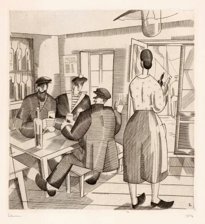 Cafeinterieur Met Klanten En Serveerster 2