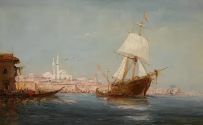 Caique Et Voilier Sur Le Bosphore
