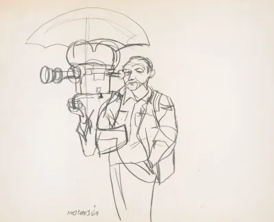 Cameraman Umbrella In The Rain