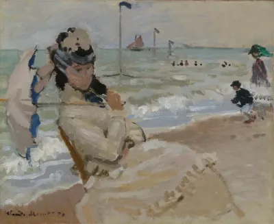 Camille On The Beach In Trouville