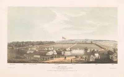 Camp Benton 7th Regt Michigan Volunteers Col J B Grosvenor Situated Near Edwards Ferry