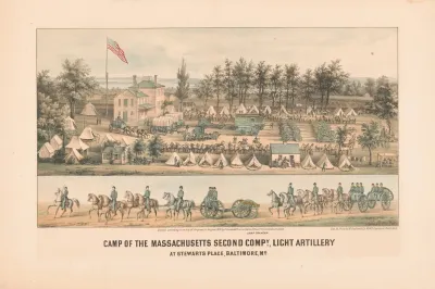 Camp Of The Massachusetts Second Compy Light Artillery At Stewarts Place Baltimore Md