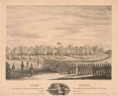 Camp Wayne Pennsylvania Volunteer Encampment On The Paoli Battle Ground Sept 19th 20th 21st 22nd 1840