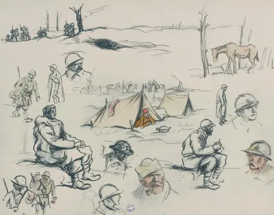 Campement Et Croquis De Soldats