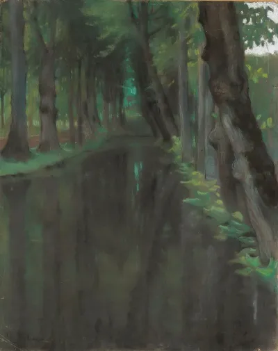 Canal In An Italian Park