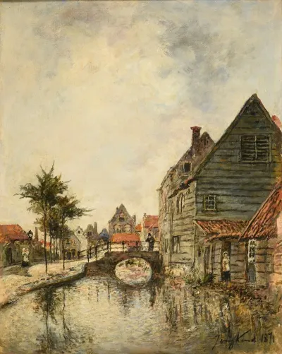 Canal Interieur De La Ville De Dordrecht