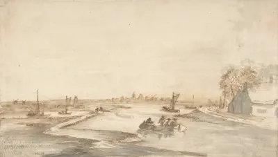 Canal Landscape With Figures