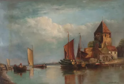 Canal Scene With Boats