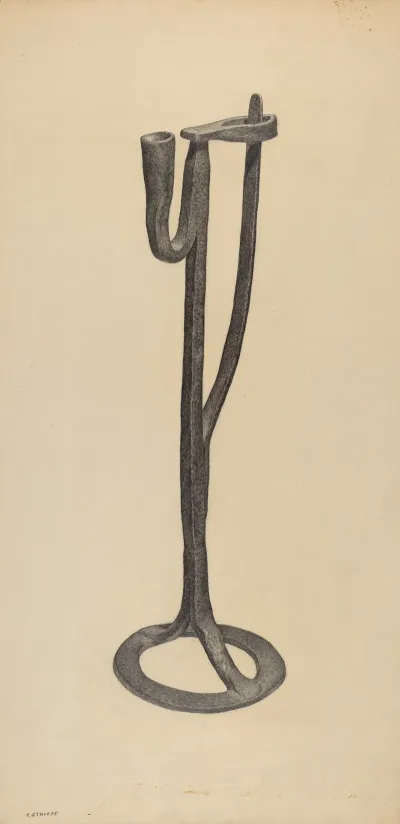 Candle And Rush Light Holder 2