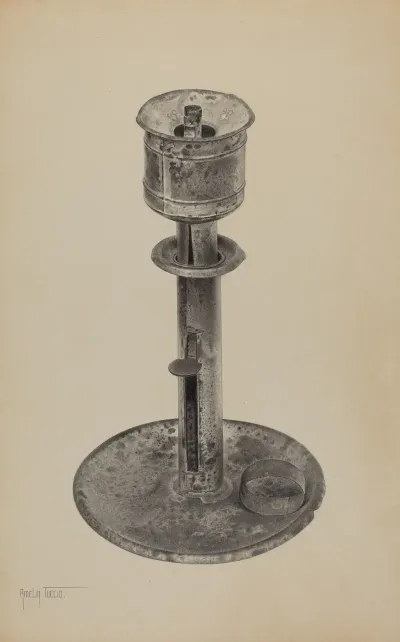 Candlestick Whale Oil Lamp