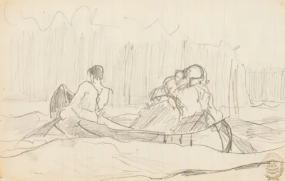 Canoe With Three Men 3