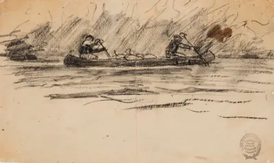 Canoe With Two Men