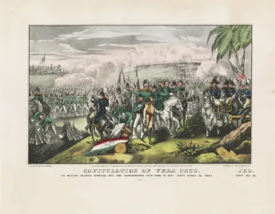 Capitulation Of Vera Cruz The Mexican Soldiers Marching Out And Surrendering Their Arms To General Scott March 29 1847