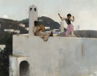 Capri Girl On A Rooftop