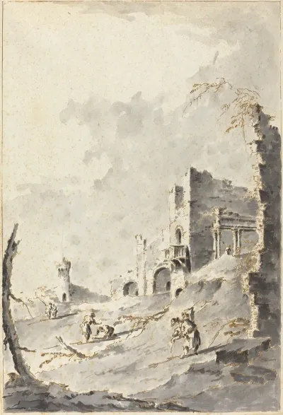 Capriccio Of Classical Ruins With A Fortress