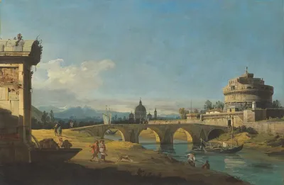 Capriccio With Roman Monuments Including The Castel Santangelo And Saint Peters