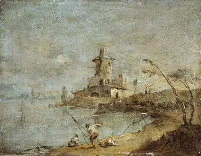 Caprice Rustique Avec Tour Au Bord De Leau