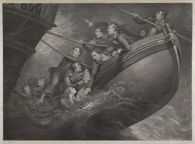 Capt Englefield With Eleven Of His Crew Saving Themselves In The Pinnace From The Wreck Of The Centaur Of 74 Guns Lost Sept 1782