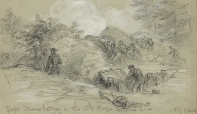 Capt Stevens Battery On The 6th Corps Skirmish Line