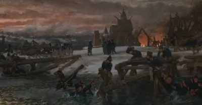 Captain Benthien On The Beresina Anno 1812